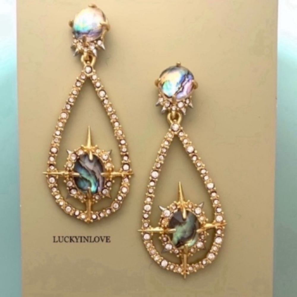 ALEXIS BITTAR NEW Miss Havisham Crystal Orbiting Doublet Teardrop Drop Earrings - Picture 3 of 12